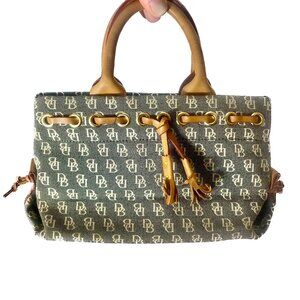 Vintage Dooney & Bourke Signature Denim Satchel - Made in USA